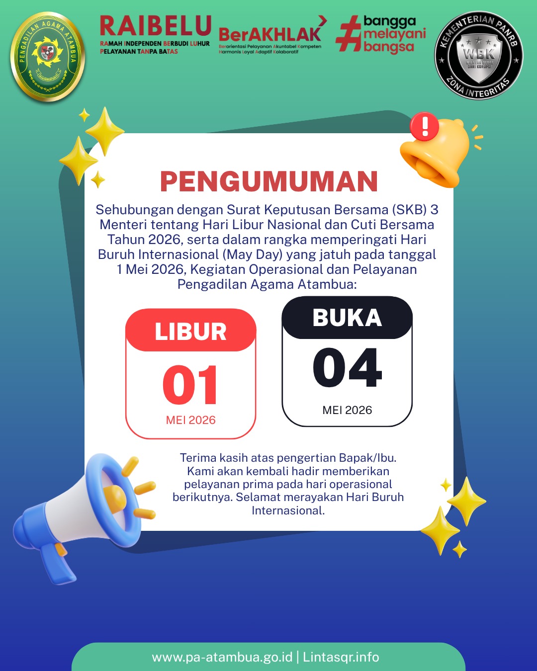 Pengumuman LIbur
